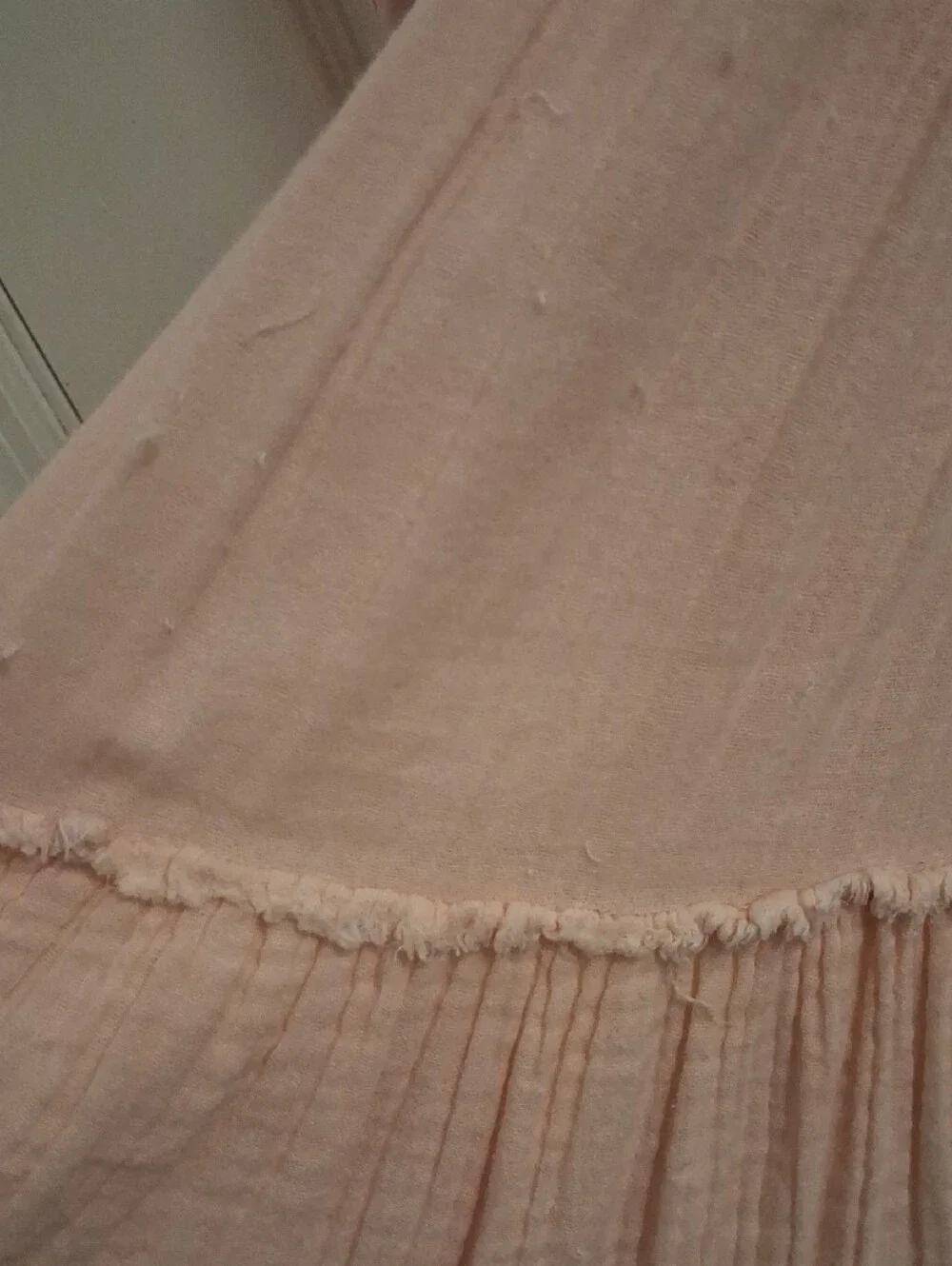 Free People Gauzy Tiered Peasant Tunic in Pale Pink